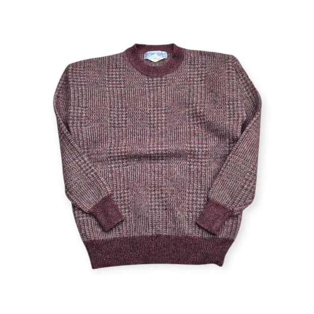 빈티지 체크 스웨터