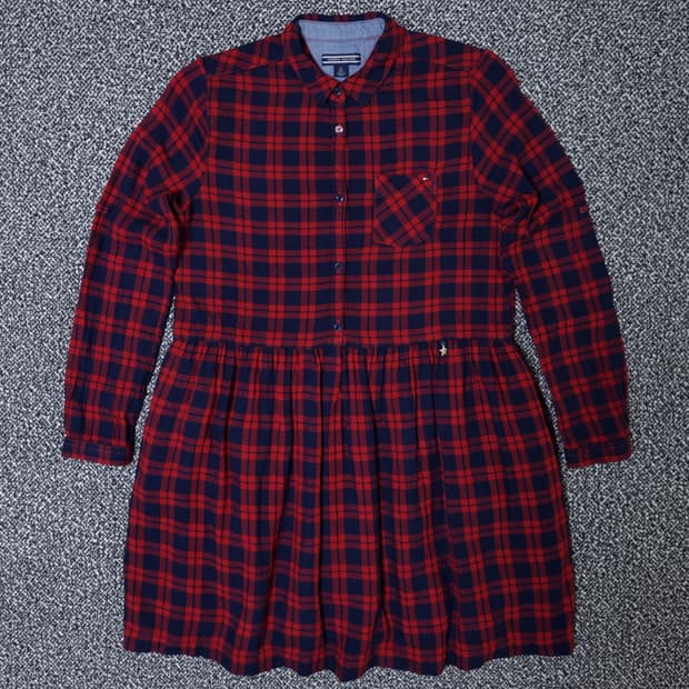 [무료배송][150]타미힐피거 키즈 체크 셔츠 원피스