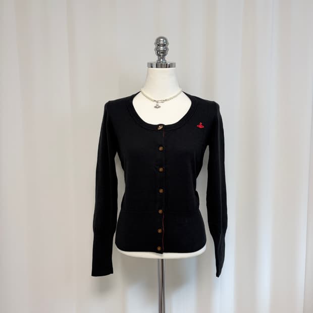 비비안웨스트우드 레드라벨 코튼 유넥 가디건