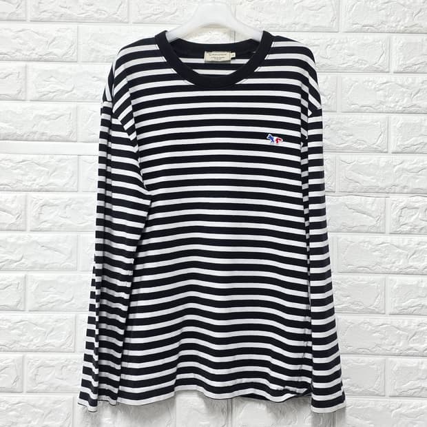 택포// 메종키츠네 스트라이프 긴팔 티셔츠 M