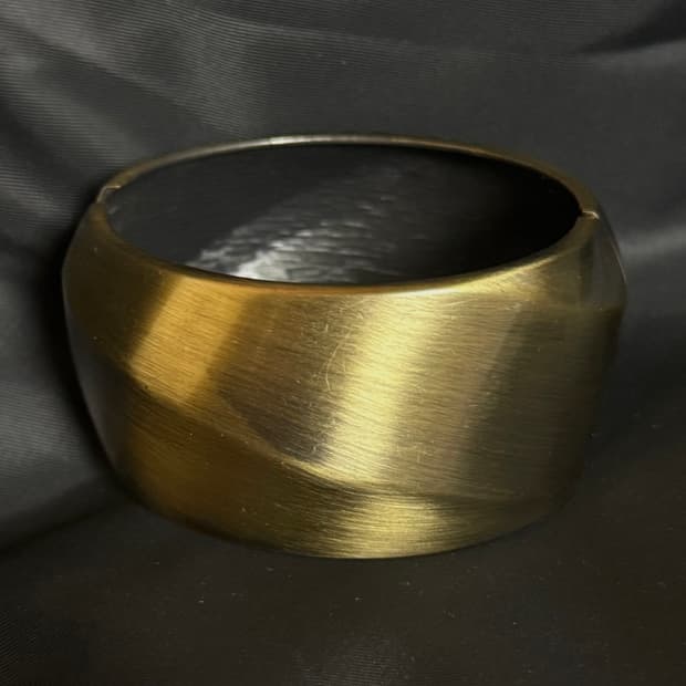 Gold Steel Bangle Bracelet