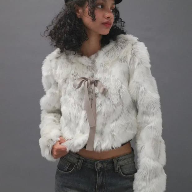 드라이로즈 리본 퍼자켓