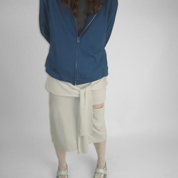 타이드 밴딩 미디스커트