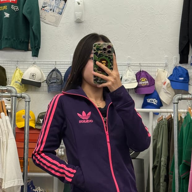 아디다스 퍼플 핑크 유로파 트랙탑 져지 XS
