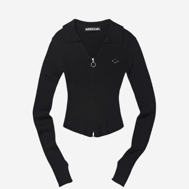 Mischief Knitted Long Sleeve Shirt Black