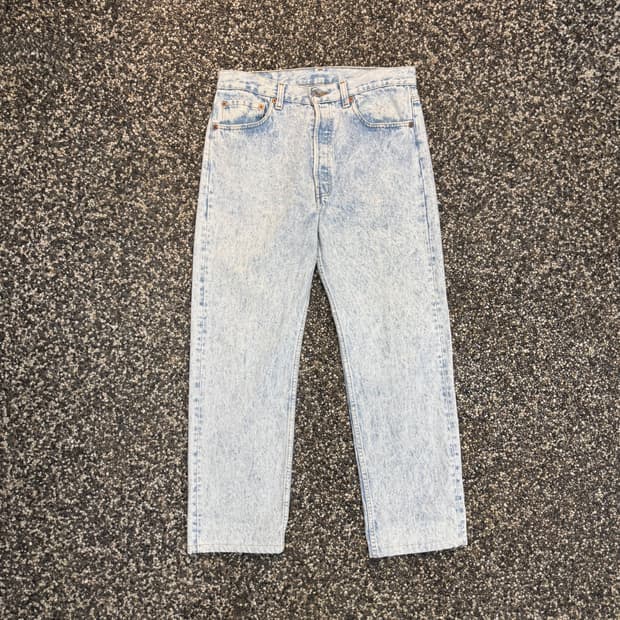 90s 리바이스 501 블리치 워싱 데님 made in USA (32)