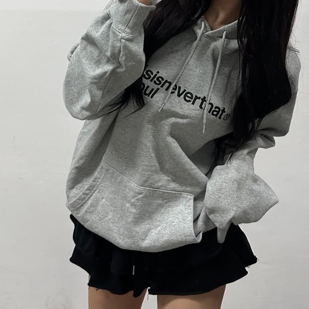 디스이즈네버뎃 T로고 그레이 스웻 셔츠 후드티(L)