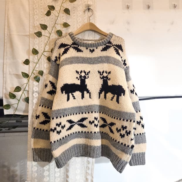 사슴 코위찬 니트