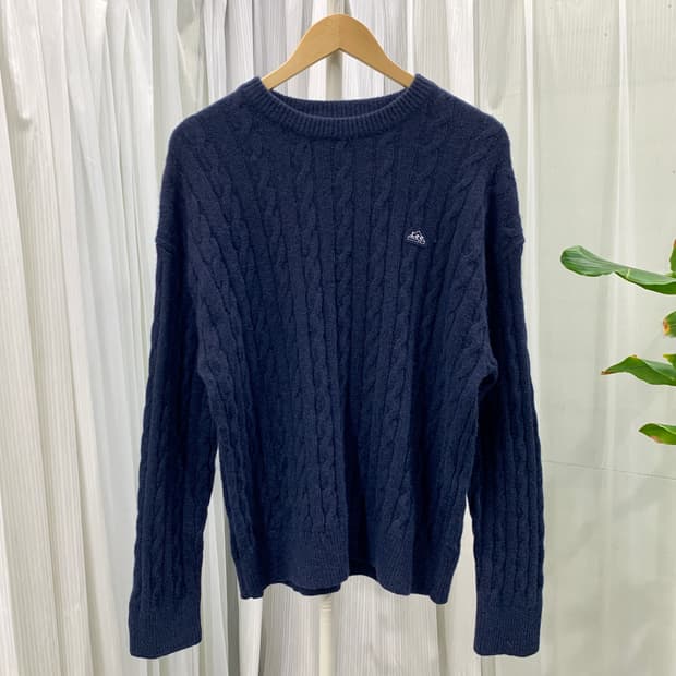 빈티지 Lee 울혼방 케이블 라운드 니트 1762