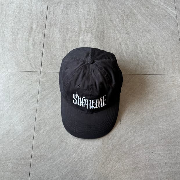 25FW 슈프림 스플래터 6패널 블랙 캡 모자