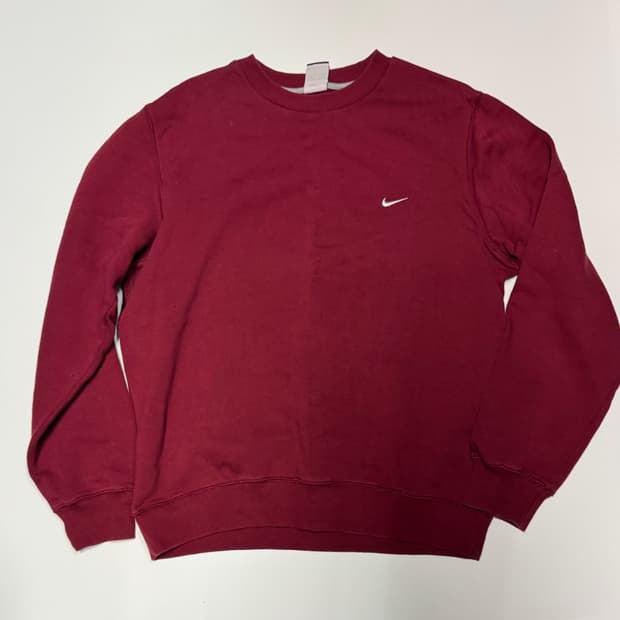 나이키 올드스쿨 이쁜 버건디 스웻 맨투맨 L