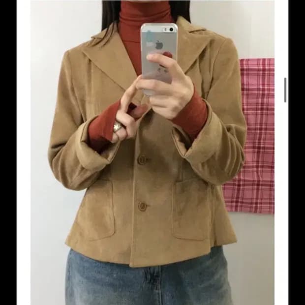 옷속무 베이지jk + 벽돌폴라 세트