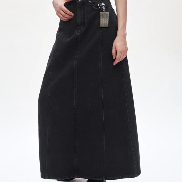 TREEMINGBIRD Incision Denim Set-up Skirt