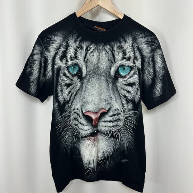  HIGH DEFINITION 남자 호랑이 면100% 반팔티 검정 M