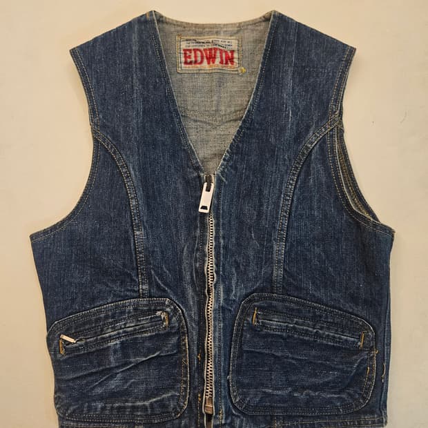 에드윈 데님 베스트 청조끼