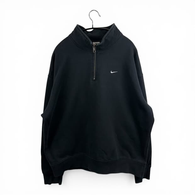 (2XL) 나이키 NRG 솔로 스우시 헤비 웨이트 하프집 맨투맨 블랙