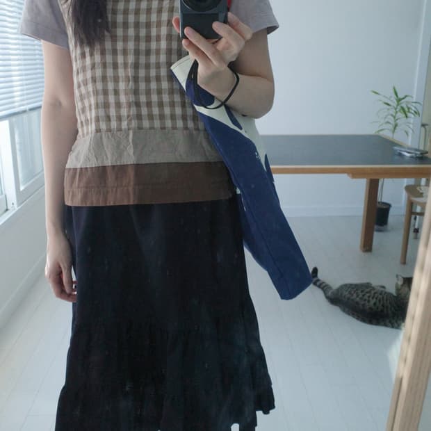 꼼데가르송 트리콧 체크 티셔츠