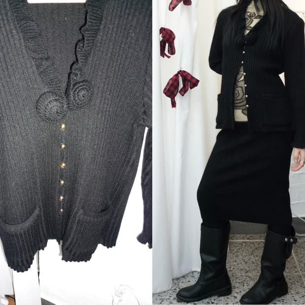 Flower point cardigan