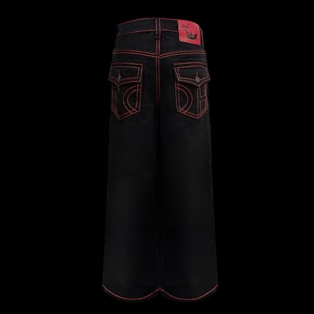 [ONE SIZE] Toh 체리 스티치 로우 라이즈 데님 팬츠