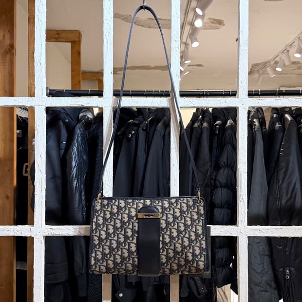 크리스찬 디올 오블리크 캔버스 숄더백