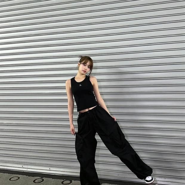 [As if calie]카고 바지 화이트/블랙