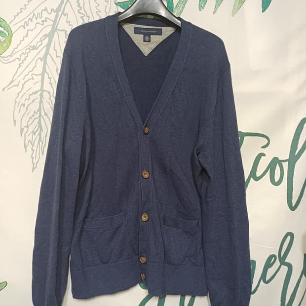 타미힐피거 네이비 가디건