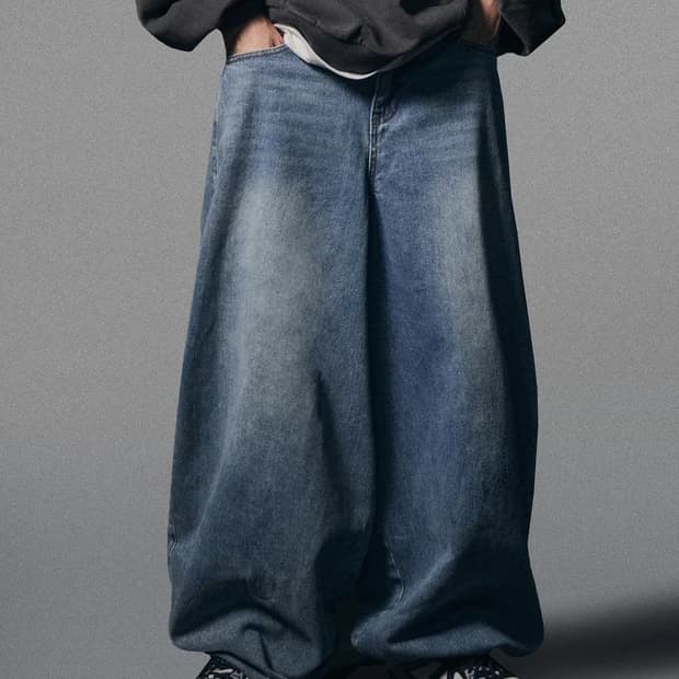 낫포너드 Extra Wide Balloon Pants deep blue