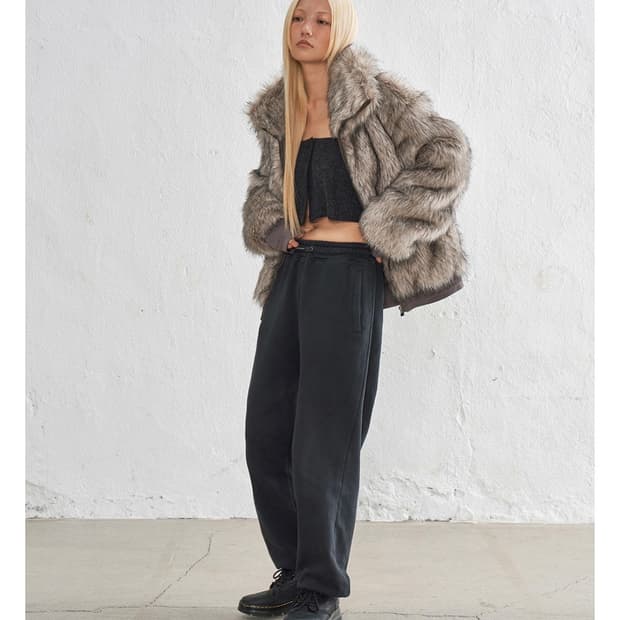 웰빙익스프레스 퍼자켓 그레이 새상품 s