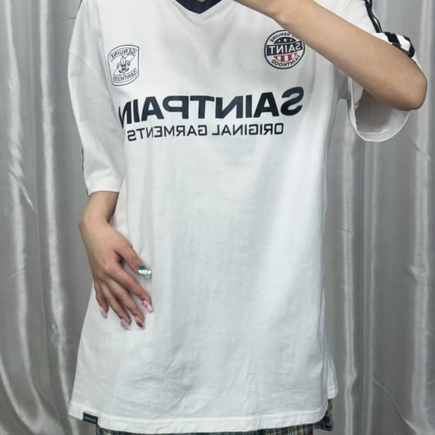 lettering printed short sleeve