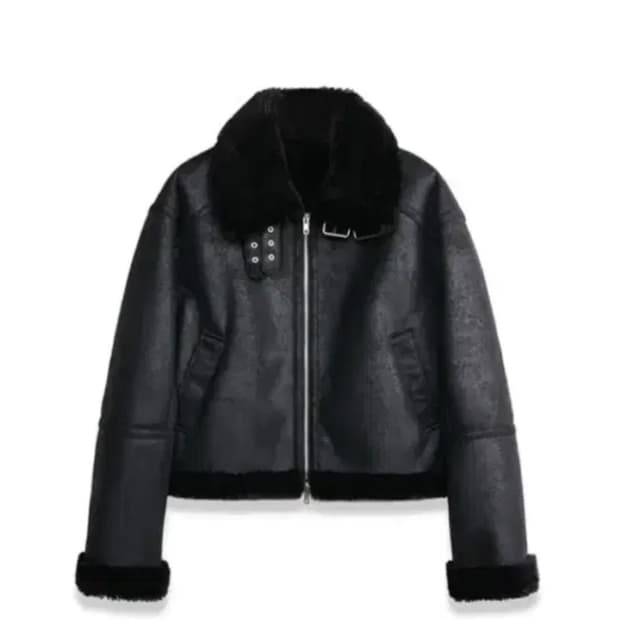 도프셉 베이직 크롭 무스탕 Basic Crop Mustang in Bla