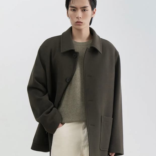 무신사 스탠다드 데일리 하프 발마칸 코트 [카키 브라운] L