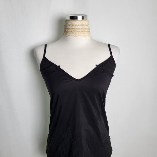 빈티지 세레니티 블랙 슬립 캐미솔 나시