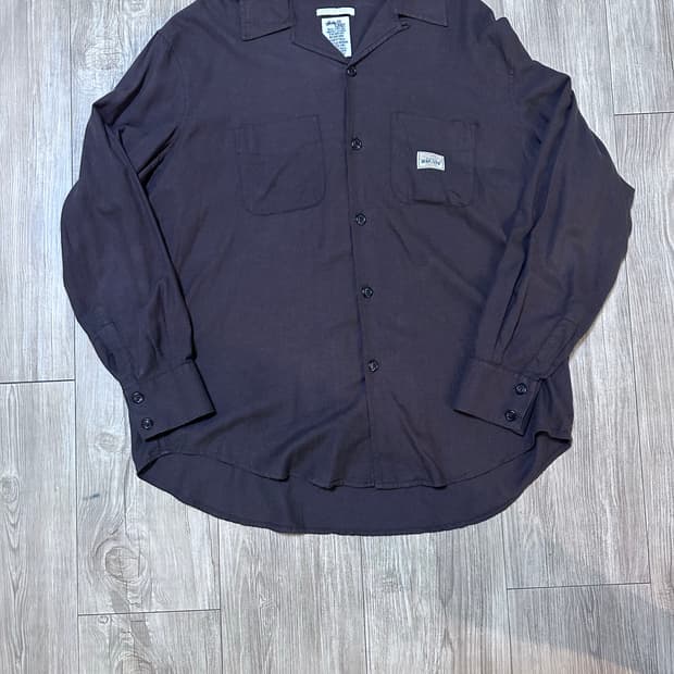 스투시 x 아워레가시 워크샵 로코 셔츠 엄버 트윌 플란넬