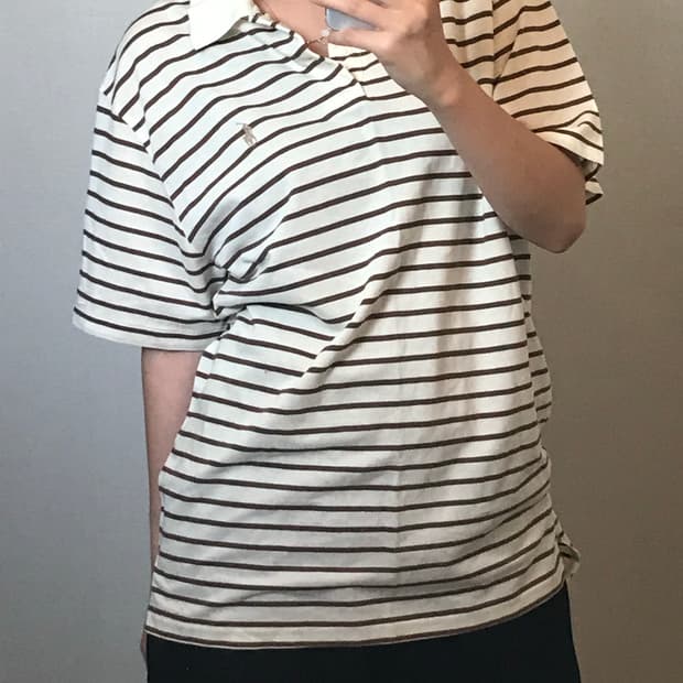 폴로 스트라이프 카라 반팔