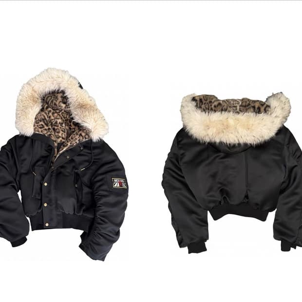 Leopard Pattern Fur Hooded Jacket