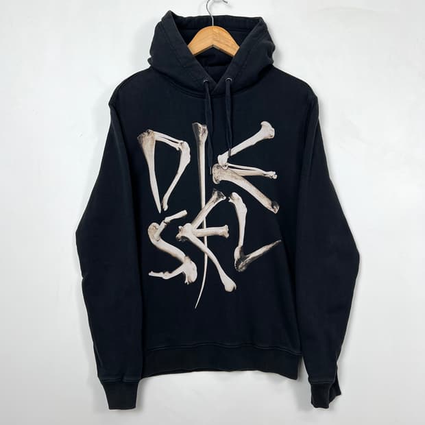 DIESEL 스컬 본 스펠아웃 나염 VTG 후드티