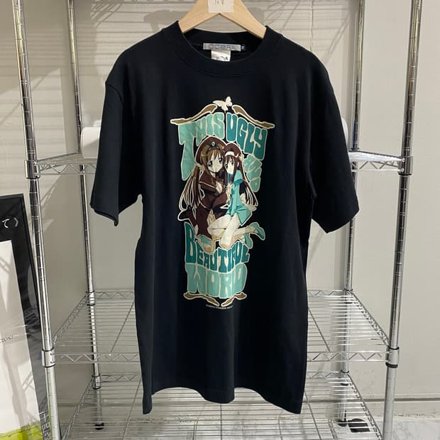 코스파 “이 추하고도 아름다운 세계” 00s 빈티지 애니메이션 티셔츠