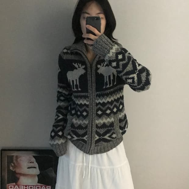 아베크롬비 노르딕 헤비 니트 집업 