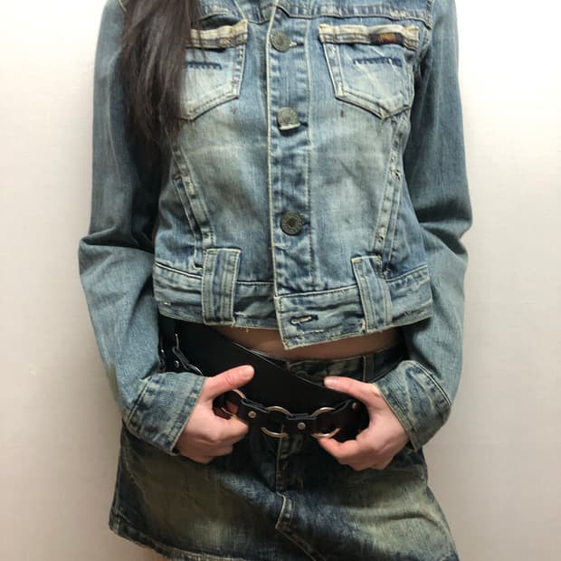 빈티지 데님 크롭 자켓