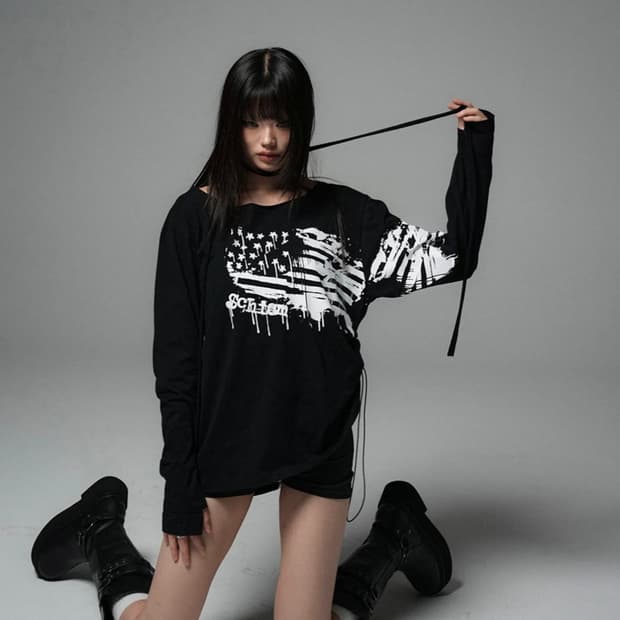 SCHISM INDUCING GRAFFITI FLAG LS TEE