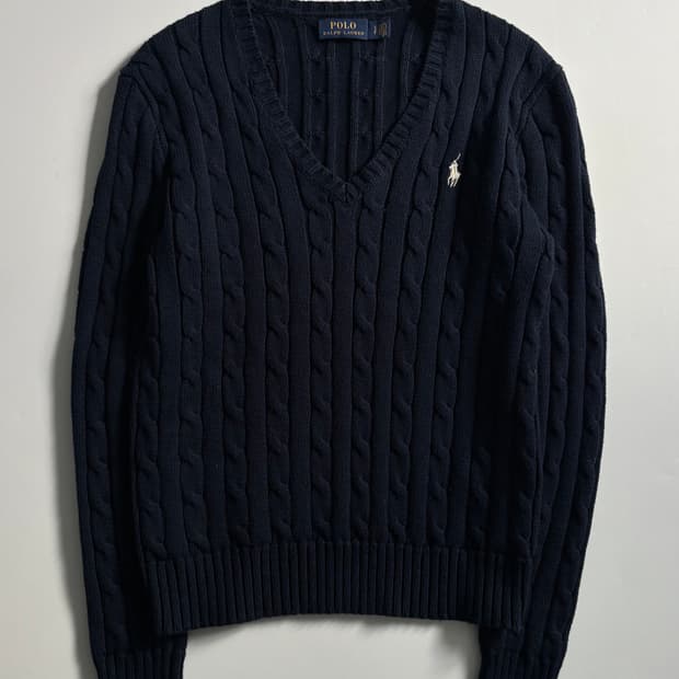 Polo 폴로 랄프로렌 신형 우먼라인 케이블 브이넥 니트