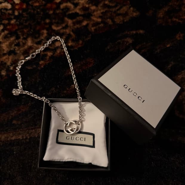 정품 구찌 실버 목걸이