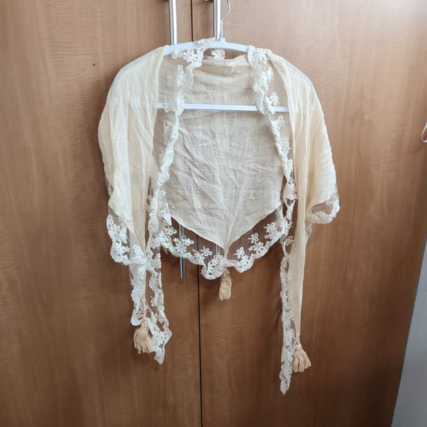 모리 감성 아이보리 레이스 숄