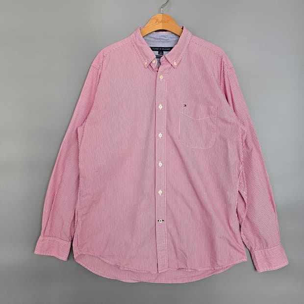 타미힐피거 클래식핏 스트라이프 셔츠 L