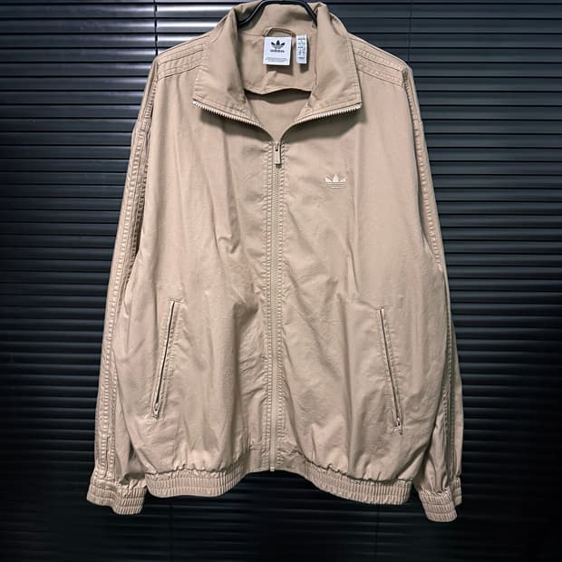 아디다스 베이지 파이어버드 코튼 워크 져지 저지 트랙탑 집업 XL 105