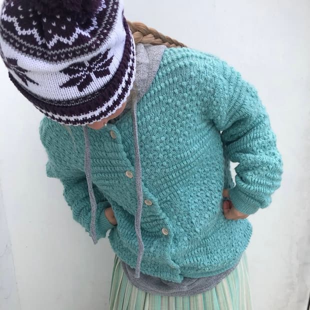 민트 퐁실 가디건