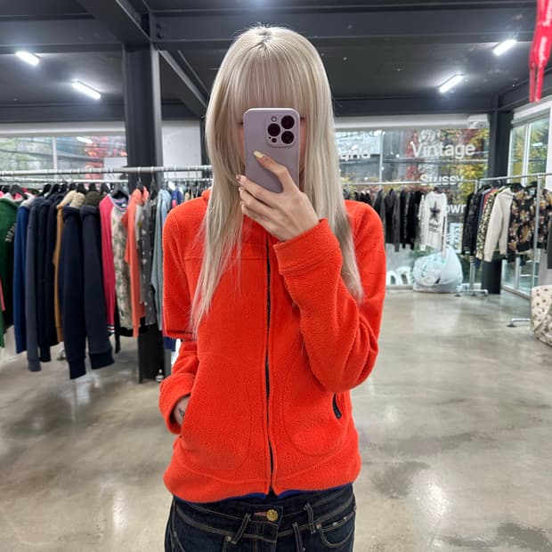 히스테릭글래머 백로고 플리스 집업