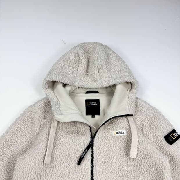 내셔널지오그래픽 뽀글이 후리스 후드집업 (XS 여성추천)