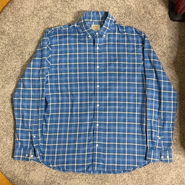 엘엘빈 버튼다운 카라 체크 셔츠