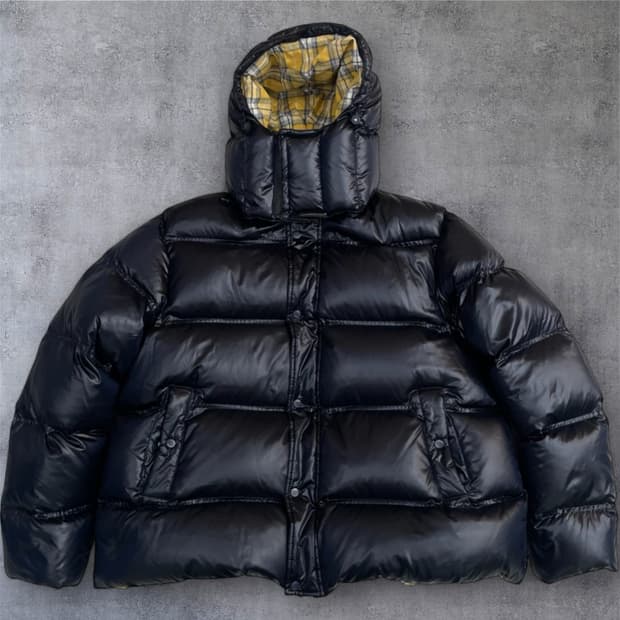 아더에러 ADER ERROR 네이비 옐로체크 17aw 리버시블 푸퍼패딩